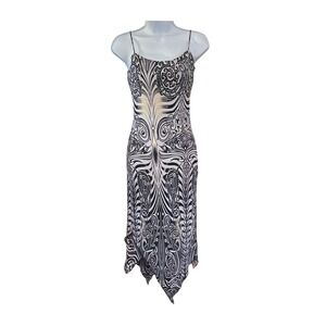 Y2K Evolution Not Revolution Midi Dress Whimsigoth Cyber Asymmetrical Hem Grunge
